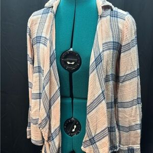 Plaid Button Down Shirt in Pink and Blue